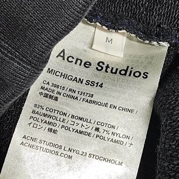 Acne Studio Color Block Pull On Bermuda Sweat Shorts Zip Pocket Blue Men Medium - Picture 3 of 9